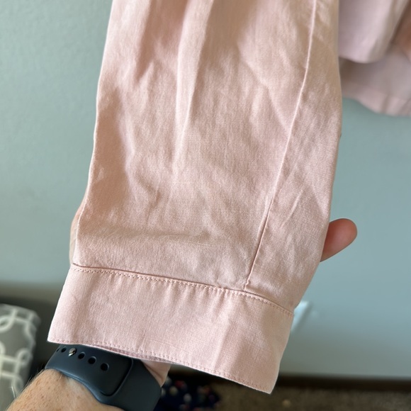 NWT Cloth + Stone EVEREVE Pink Champagne V Neck Smocked Blouse Medium - Picture 4 of 12